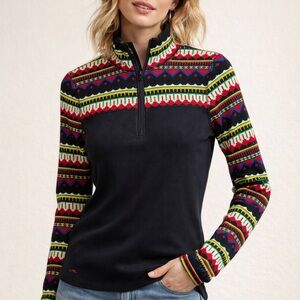 Ralph Lauren Multicolor Geometric Half-Zip Pullover Sz M